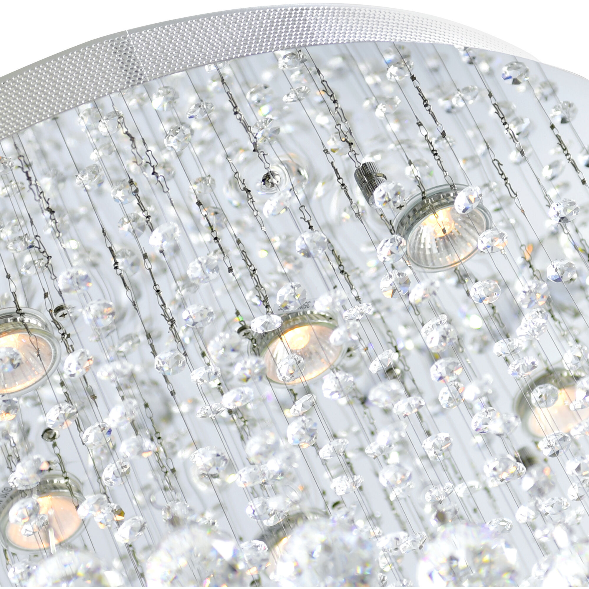 Double Spiral 9 Light 24 inch Chrome Flush Mount Ceiling Light