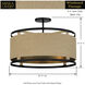 Windward Passage 4 Light 21 inch Coal And Soft Brass Semi-Flush Ceiling Light