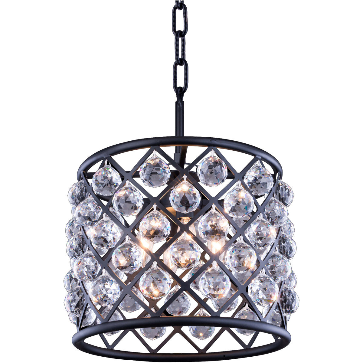 Madison 4 Light 14 inch Matte Black Pendant Ceiling Light in Clear, Urban Classic