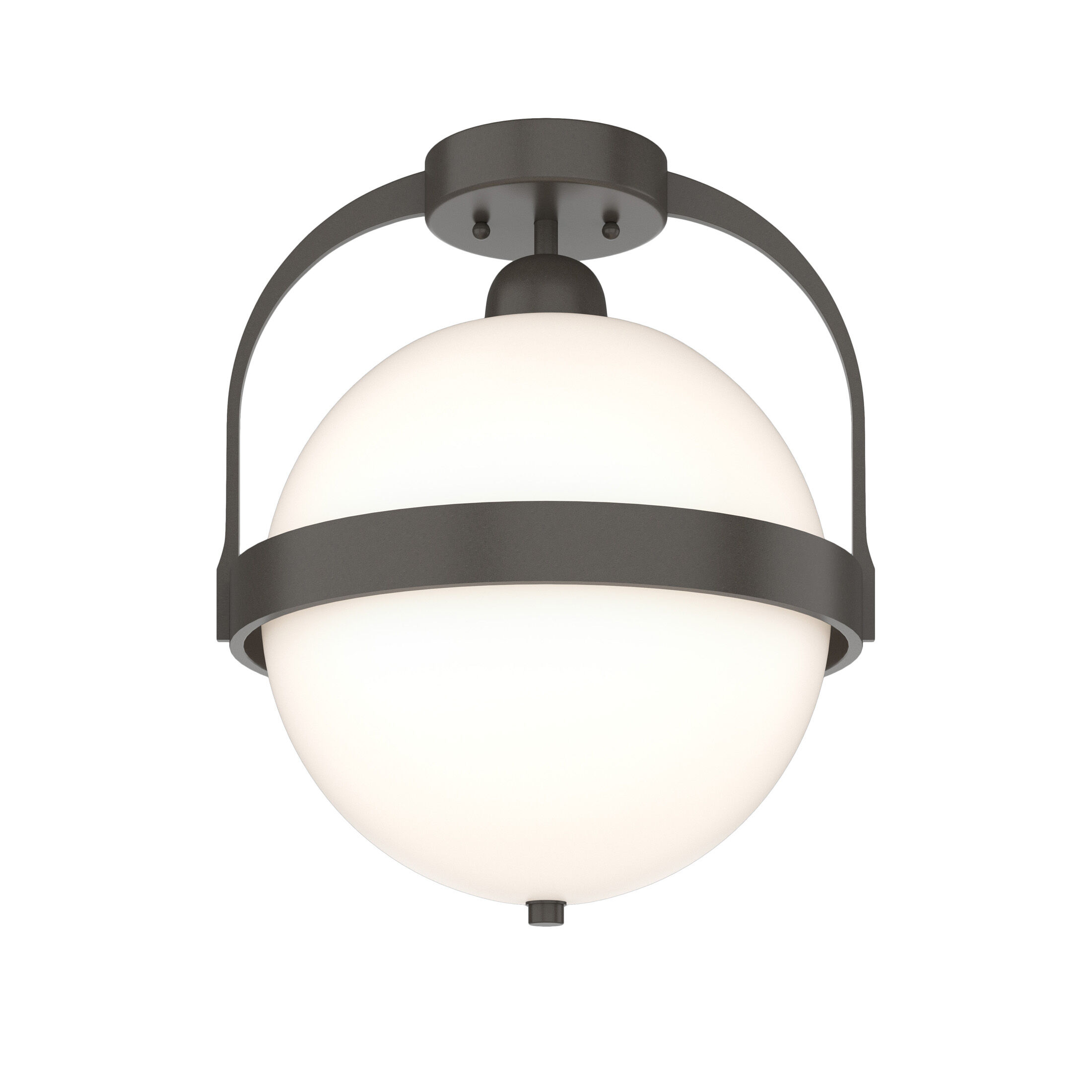 Atlas 1 Light 13.9 inch Dark Smoke Semi-Flush Ceiling Light