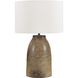 Harris 28.25 inch 150 watt Mottled Brown Crackle Glaze and Antique Brass Table Lamp Portable Light