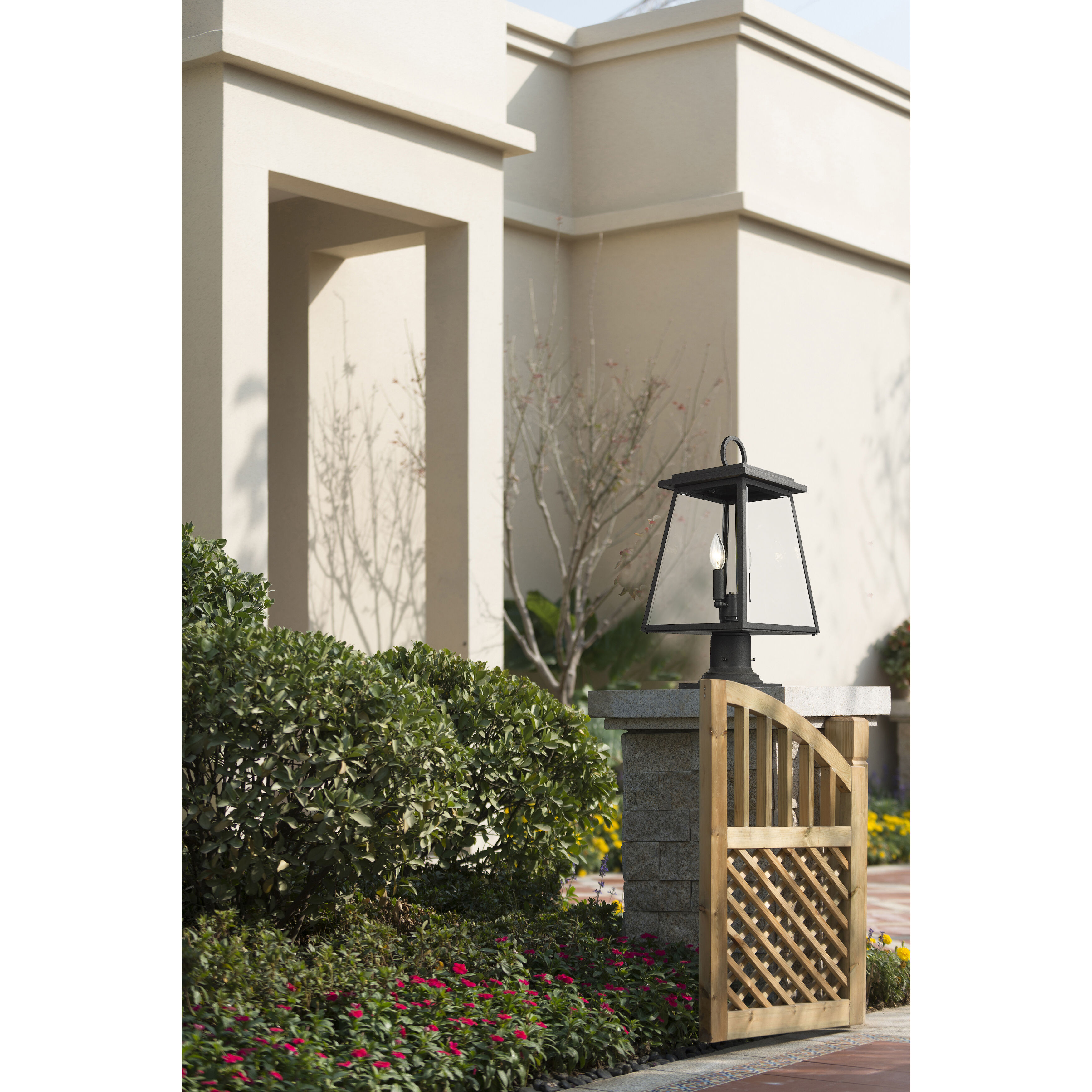 Broughton 2 Light 21.25 inch Black Outdoor Pier Mounted Fixture