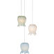 Polpo 3 Light 7.5 inch Silver Multi-Drop Pendant Ceiling Light