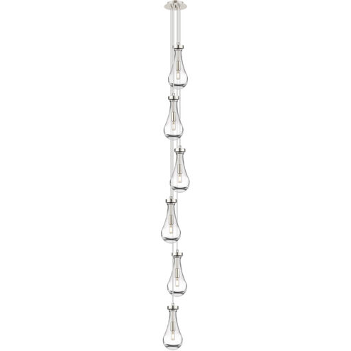 Owego 6 Light 7.13 inch Polished Nickel Multi Pendant Ceiling Light in Clear Glass, Cord Hung
