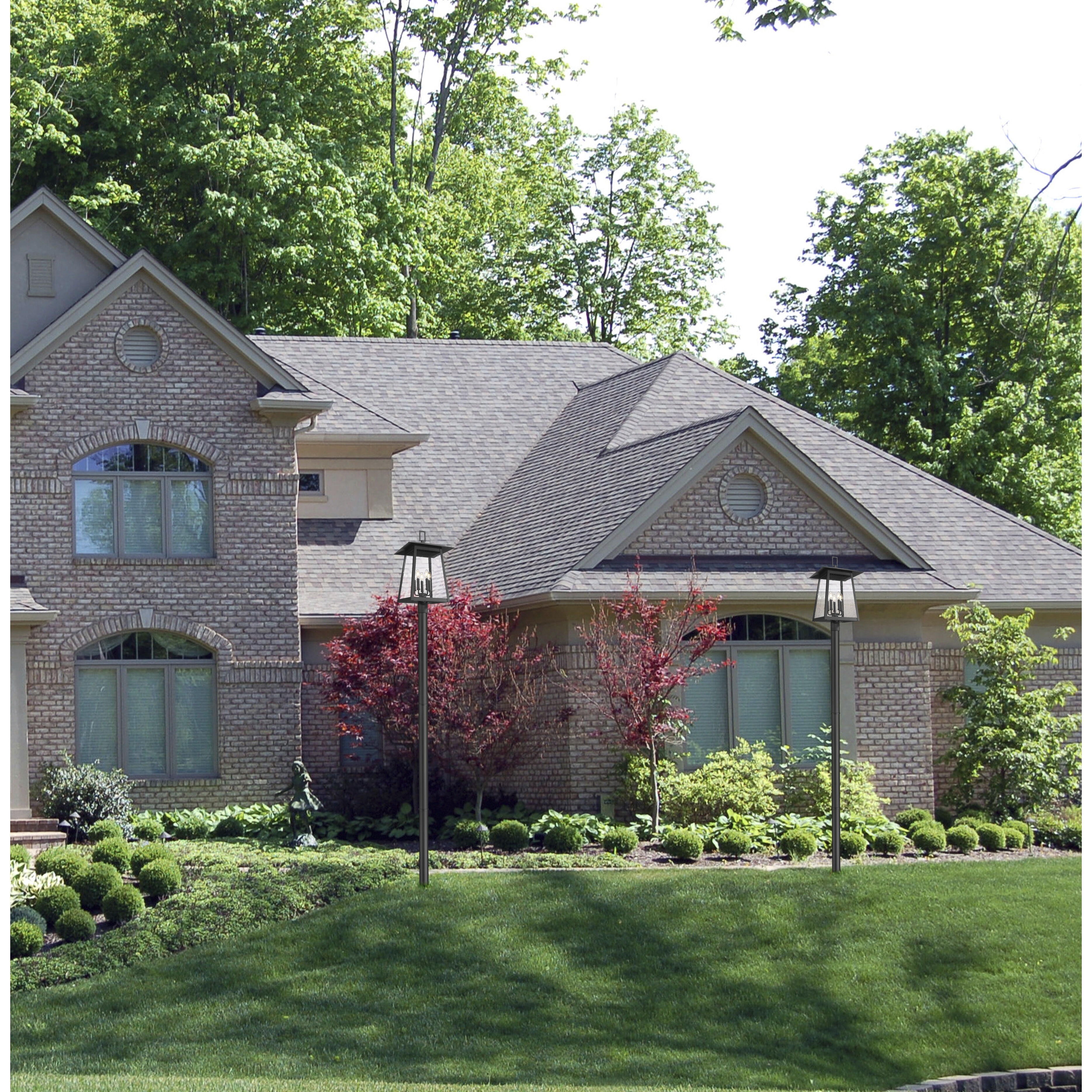 Rainer 5 Light 121.5 inch Black Outdoor Post Mounted Fixture in G9