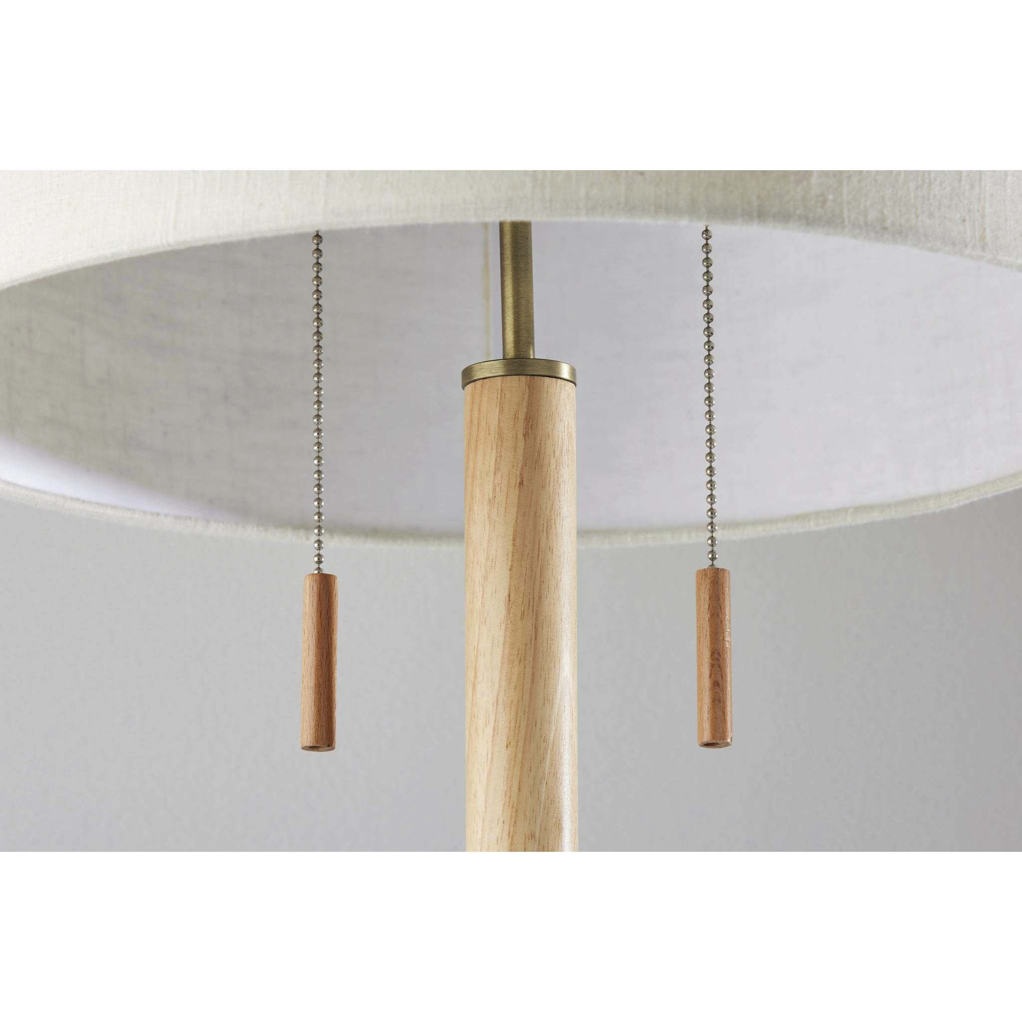 Madeline 28 inch 100.00 watt Natural Rubberwood and Antique Brass Table Lamp Portable Light