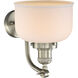 Franklin Restoration Large Bell 1 Light 8 inch Brushed Satin Nickel Sconce Wall Light in Matte White Glass, Franklin Restoration