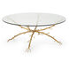 Chelsea House 48 X 20 inch Antique Gold/Clear Coffee Table