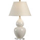 Chelsea House 32 inch 100.00 watt Cream Crackle Glaze/Clear Table Lamp Portable Light