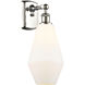 Ballston Cindyrella 1 Light 7 inch Polished Nickel Sconce Wall Light in Cased Matte White Glass