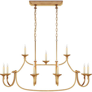 Chapman & Myers Flemish 11 Light 50 inch Gilded Iron Linear Pendant Ceiling Light in (None), Large