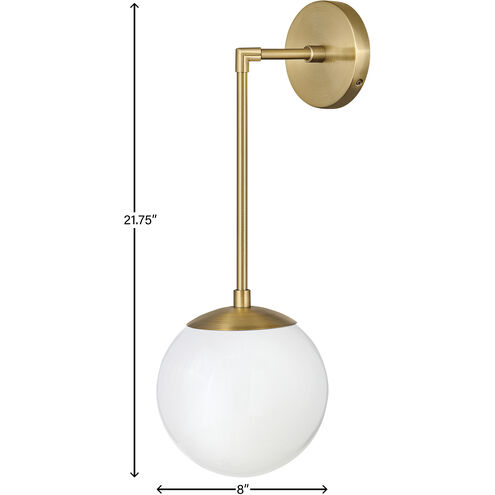Warby 1 Light 8 inch Heritage Brass Indoor Wall Sconce Wall Light in White