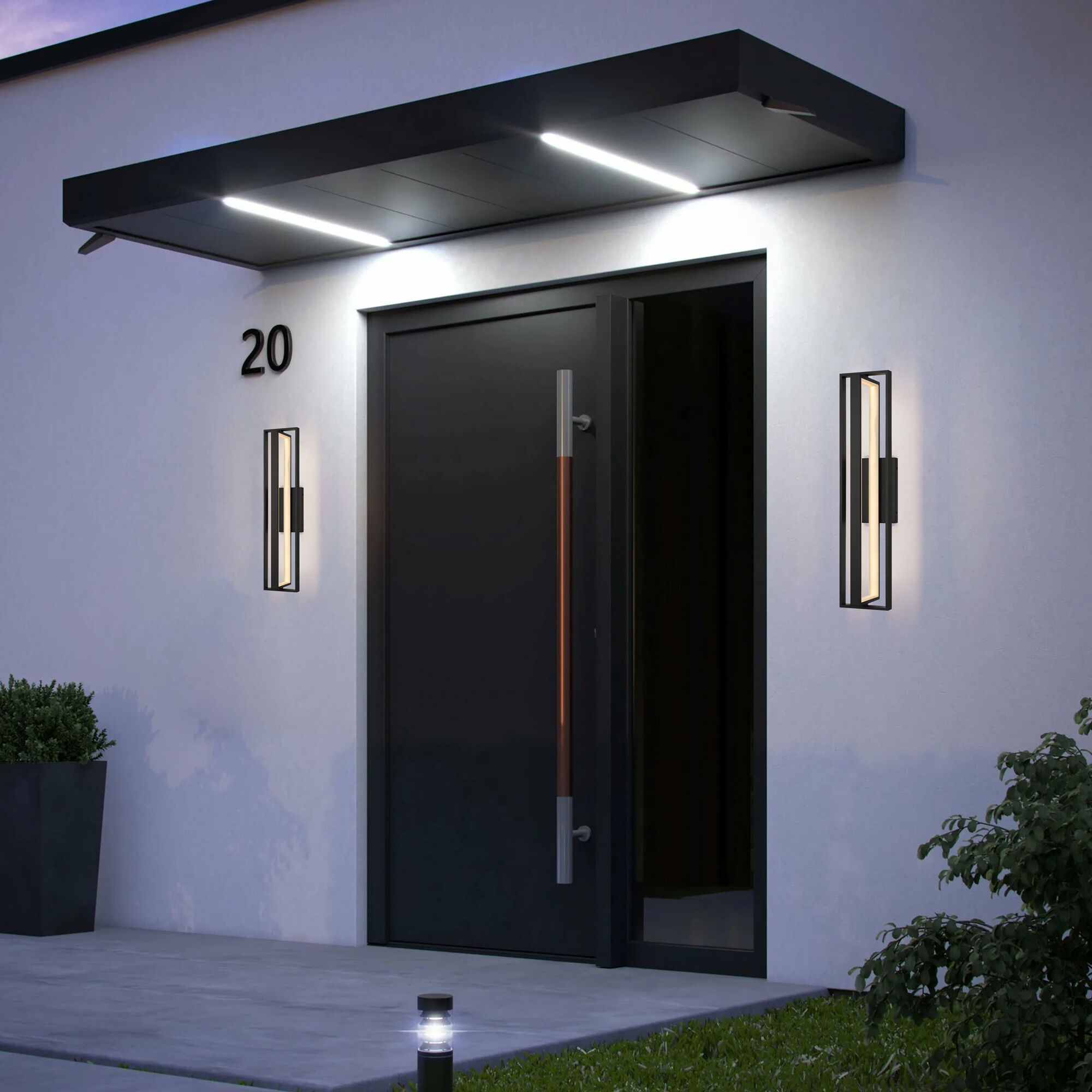 In & Out LED 32.5 inch Sand Black Outdoor Wall Sconce