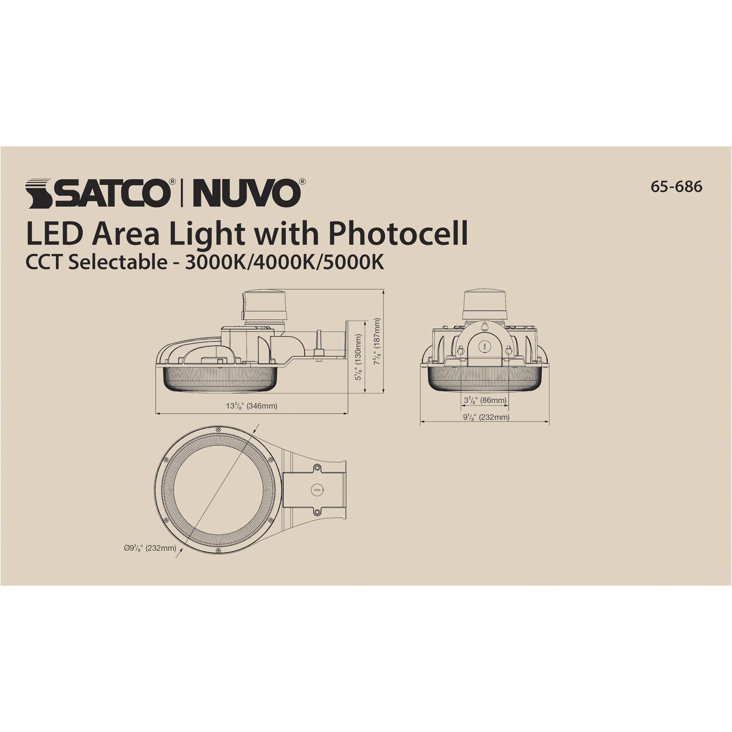 Brentwood LED 7 inch Bronze Outdoor Area Light