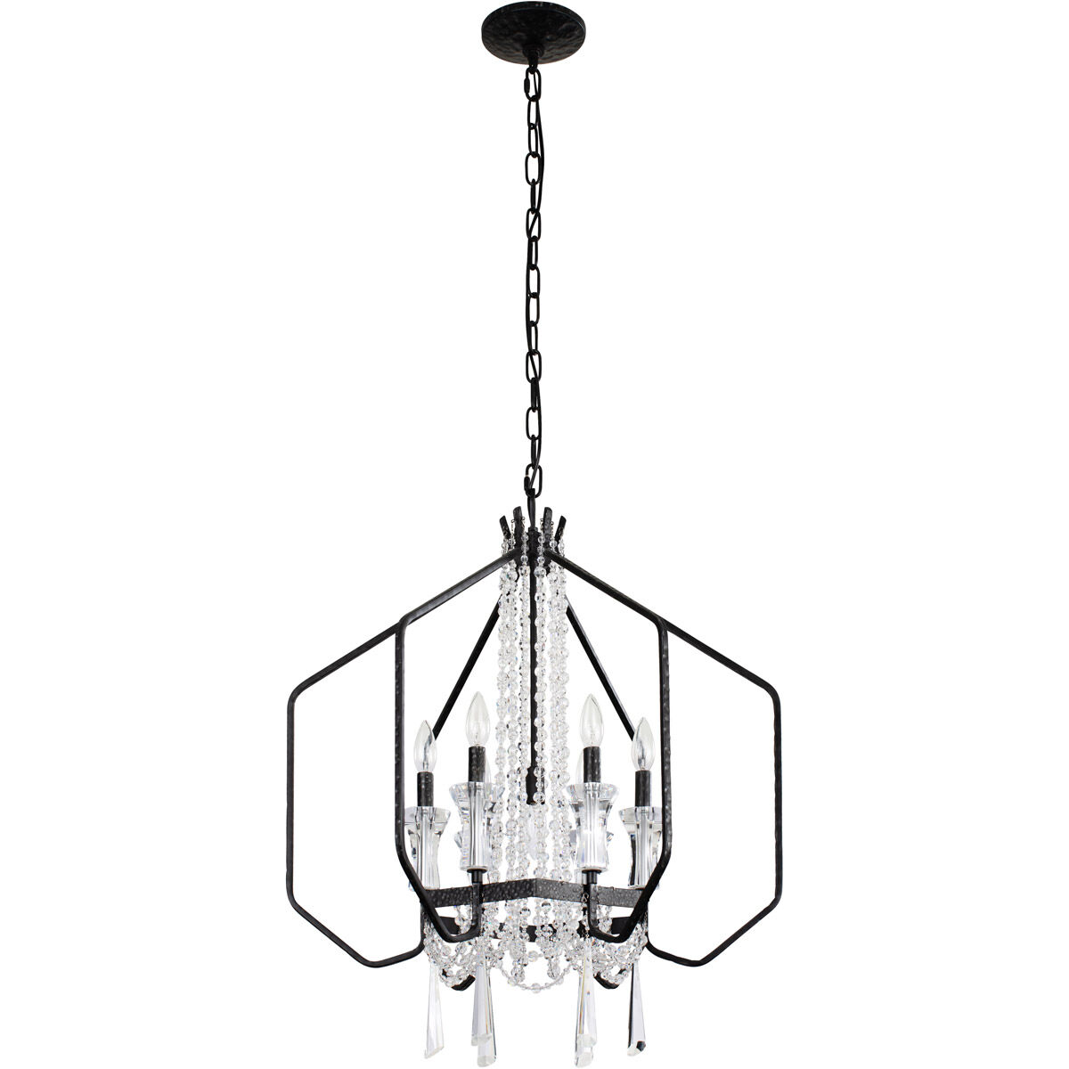 Barcelona 7 Light 26 inch Onyx and Clear Pendant Ceiling Light