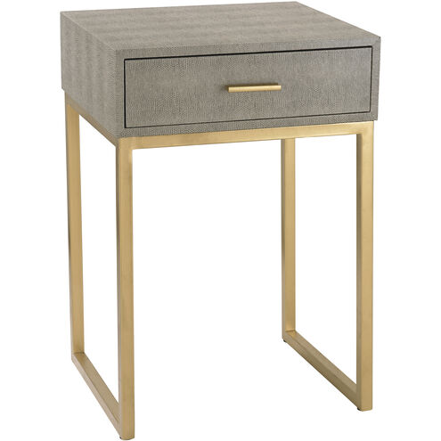 Shagreen 24 X 16 inch Gray with Gold Accent Table