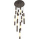Ronda LED 20 inch Harlow Bronze Multi Drop Chandelier Ceiling Light