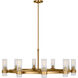 C&M by Chapman & Myers Geneva 8 Light 42 inch Burnished Brass Chandelier Ceiling Light