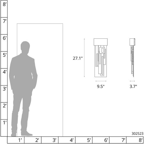 Collage LED 27.1 inch Coastal Black Outdoor Sconce, Large