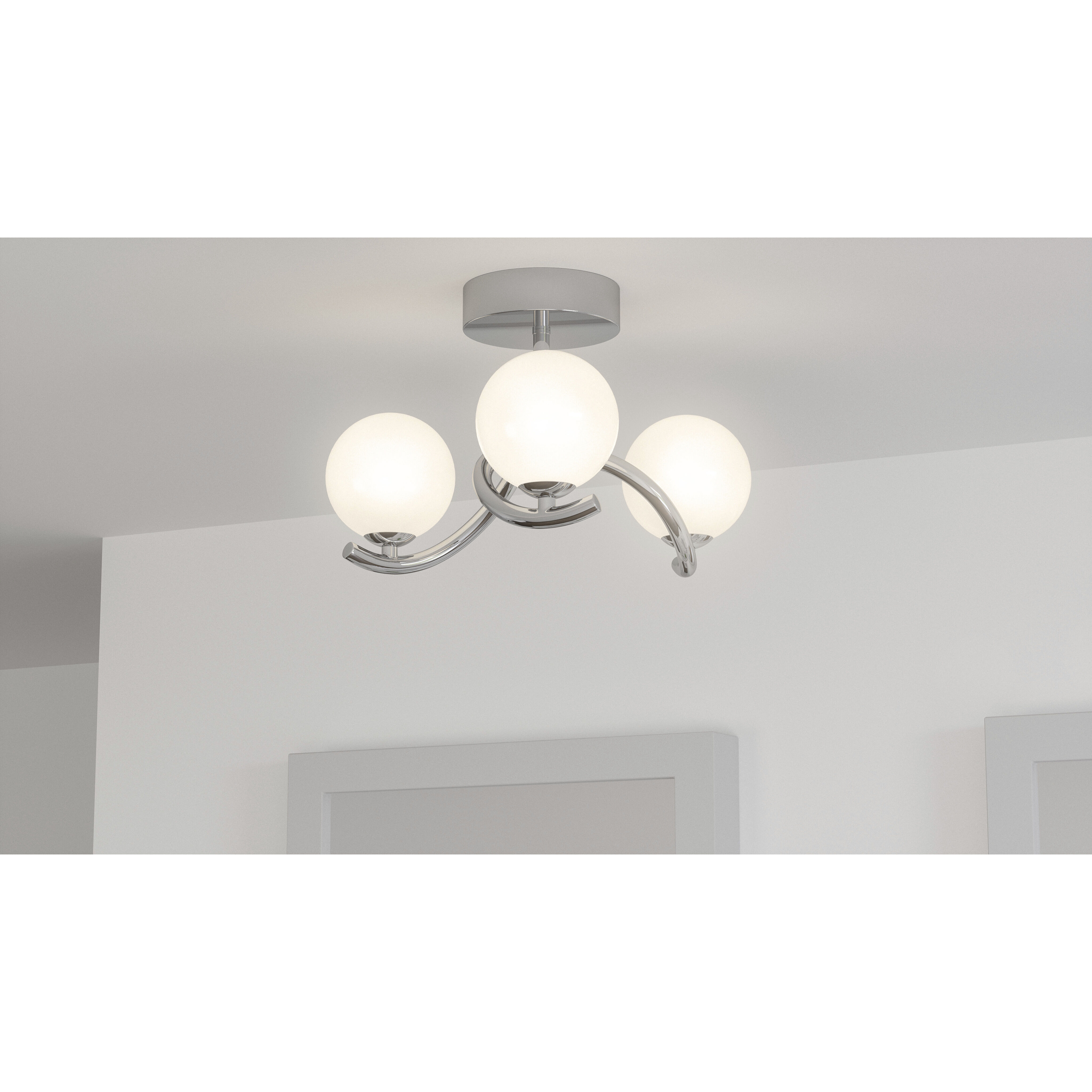 Essence LED 16 inch Polished Chrome Semi-Flush Mount Ceiling Light