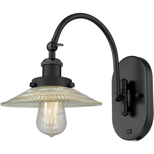 Franklin Restoration Halophane LED 9 inch Matte Black Sconce Wall Light