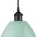 Edison Plymouth Dome 1 Light 9 inch Matte Black Mini Pendant Ceiling Light
