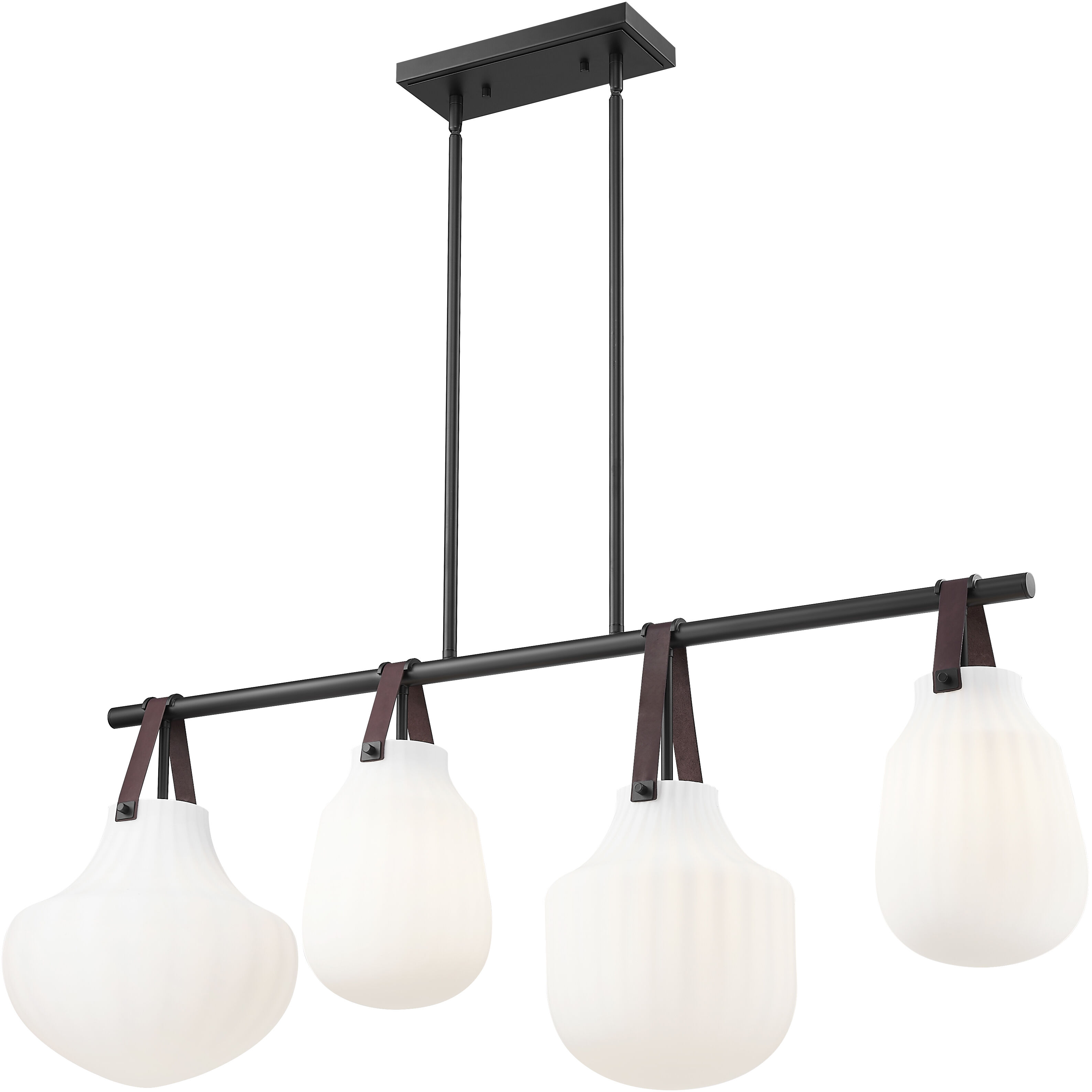 Newbury 4 Light 49.75 inch Matte Black Linear Chandelier Ceiling Light