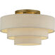 Bellingham 4 Light 21 inch Antique Gold Leaf Semi Flush Mount Ceiling Light, Extra Large