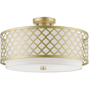 Arabesque 3 Light 18 inch Soft Gold Semi-Flush Ceiling Light, Large
