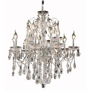 St. Francis 12 Light 28 inch Chrome Dining Chandelier Ceiling Light in Royal Cut