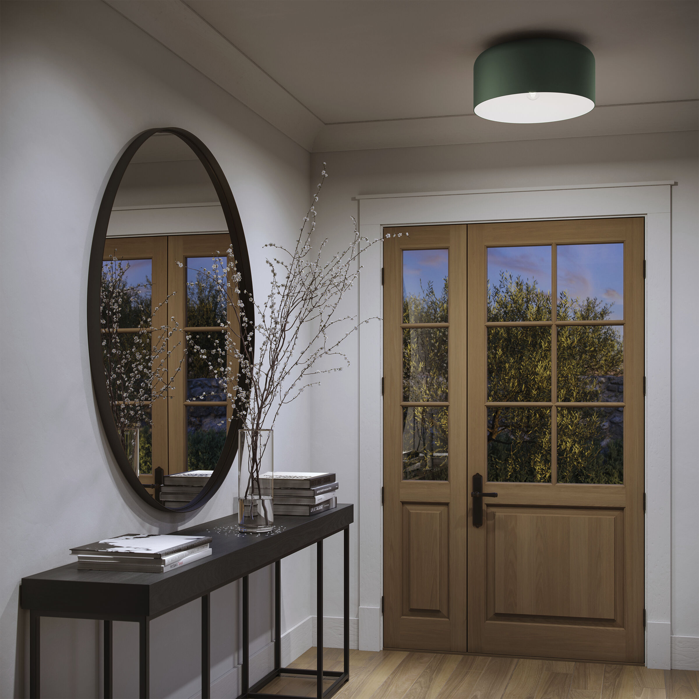 Malone 1 Light 15.75 inch Olive Ceiling Flush Mount Ceiling Light