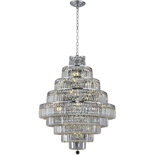 Maxime 20 Light 30 inch Chrome Dining Chandelier Ceiling Light in Clear, Royal Cut