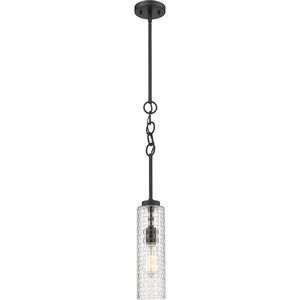Wexford 1 Light 4 inch Matte Black Mini Pendant Ceiling Light in Incandescent, Clear Basket Weave Glass