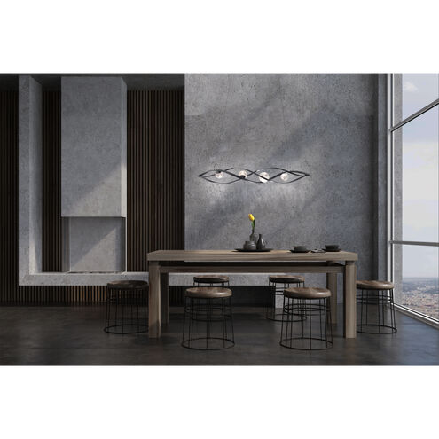 Slipstream LED 54 inch Black Linear Pendant Ceiling Light, Beyond