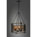 Boundry 6 Light 24 inch Black and Barn Wood and Antique Brass Chandelier Ceiling Light