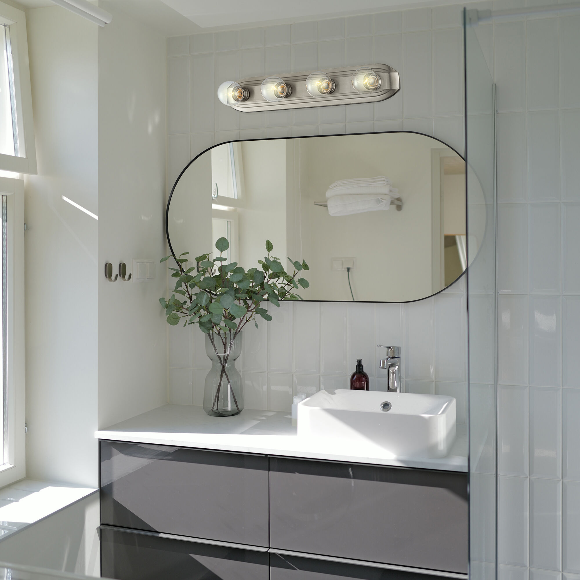 Value 4 Light 24 inch Brushed Nickel Bath Bar Wall Light