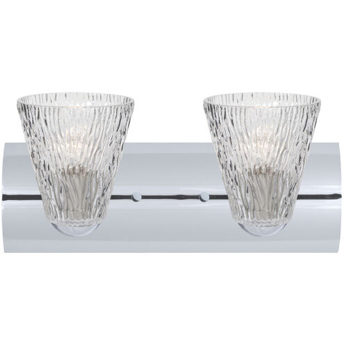 Nico 5 2 Light 15 inch Chrome Vanity Lighting Wall Light in Incandescent, Clear Stone Glass
