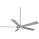 Sabot 52 inch Brushed Nickel with Silver Blades Ceiling Fan