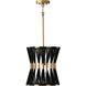 Bianca 1 Light 12 inch Black Rope and Patinaed Brass Pendant Ceiling Light