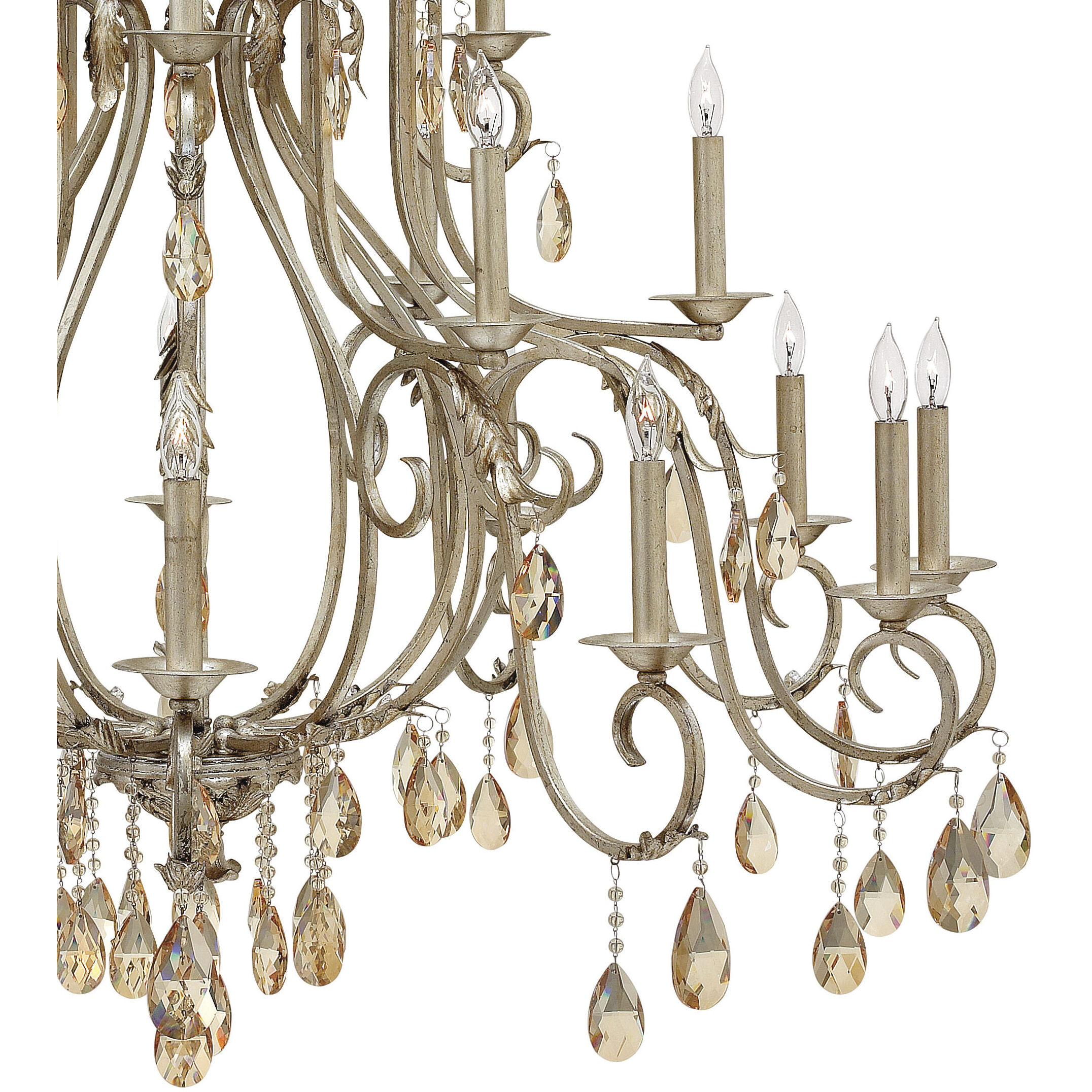 Carlton 21 Light 45 inch Silver Leaf Indoor Chandelier Ceiling Light