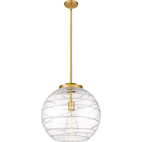 Ballston Deco Swirl 1 Light 16 inch Satin Gold Pendant Ceiling Light