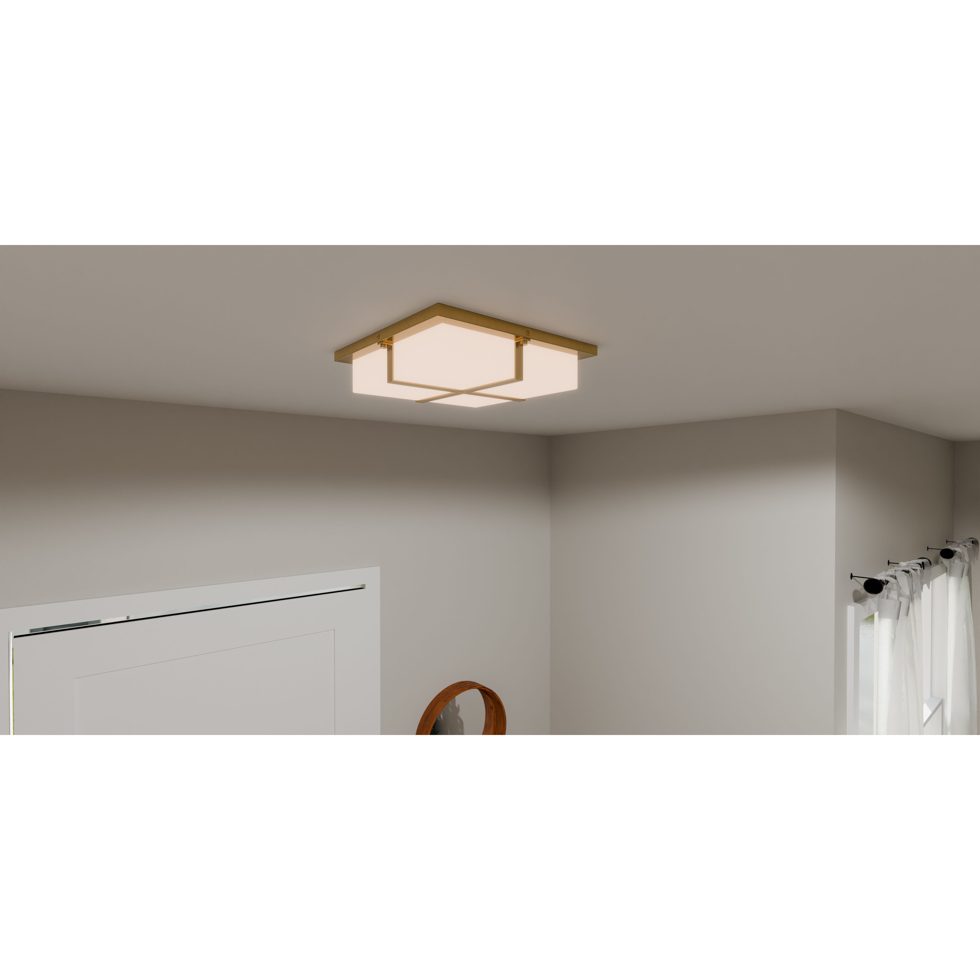 Armstrong LED 14 inch Brushed Gold Flush Mount Ceiling Light, Medium