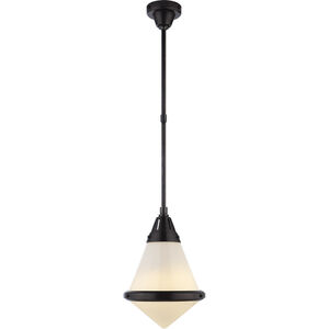 Visual Comfort Signature Collection Thomas O'Brien Gale 1 Light 11.25 inch Bronze Pendant Ceiling Light in White Glass, Small TOB5155BZ-WG - Open Box