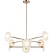 Monument 8 Light 42 inch Champagne Gold Pendant Ceiling Light