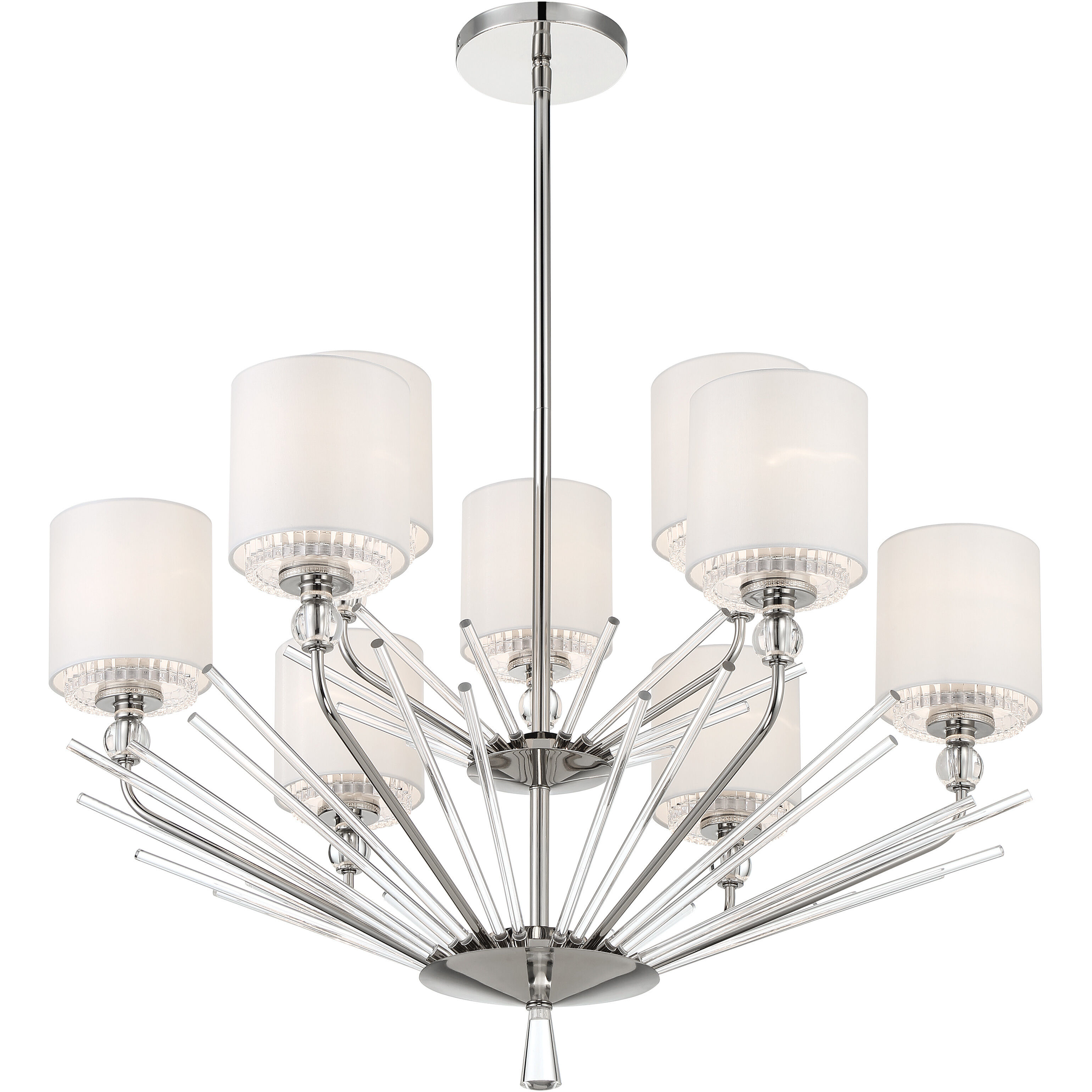 Sutton 9 Light 32 inch Polished Nickel Chandelier Ceiling Light