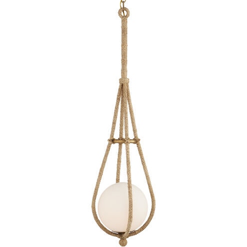 Passageway 1 Light 7.5 inch Natural and Dorado Gold and Frosted White Pendant Ceiling Light
