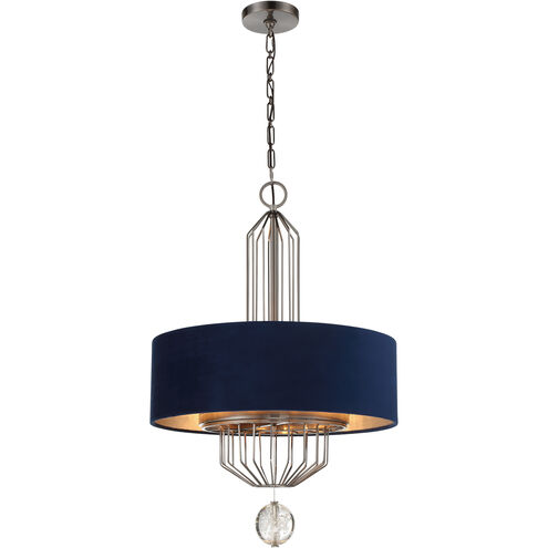 Grandeur 6 Light 24 inch Aged Antique Nickel Pendant Ceiling Light