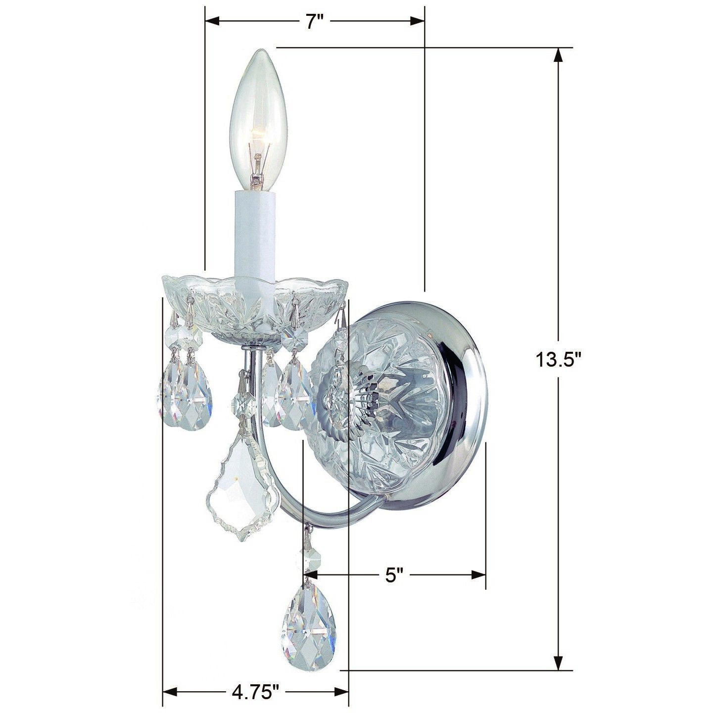 Imperial Sconce Wall Light in Clear Spectra