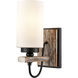 Paladin 1 Light 5 inch Matte Black Sconce Wall Light in White Glass