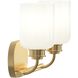Reines 2 Light 14.75 inch Brushed Gold Bath Vanity Wall Light